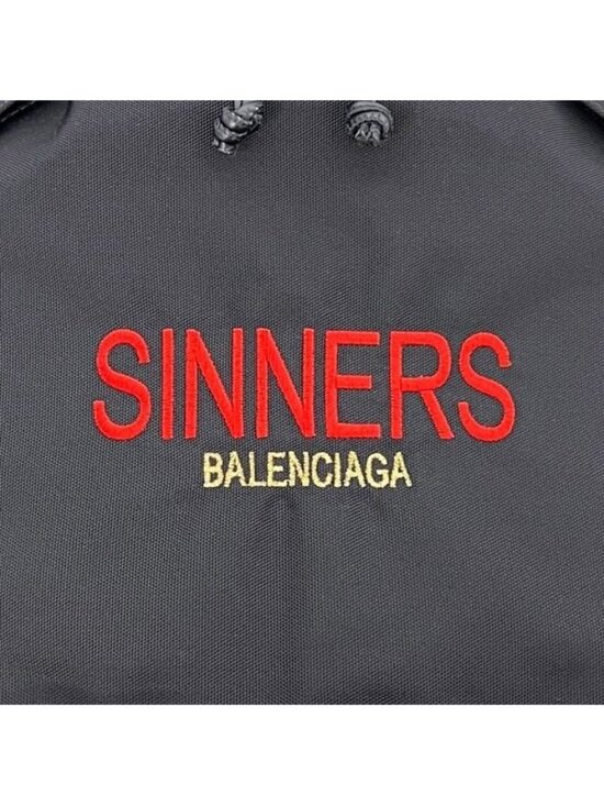 Balenciaga Backpack Black Leather Canvas